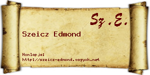 Szeicz Edmond névjegykártya